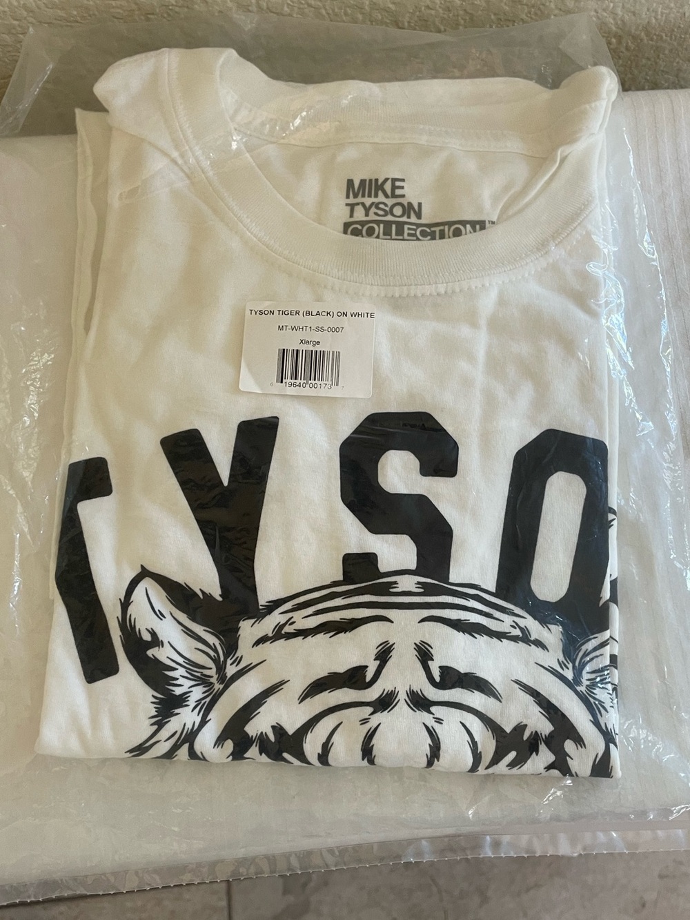 Mike Tyson Collection White Graphic Tee - Tiger Print